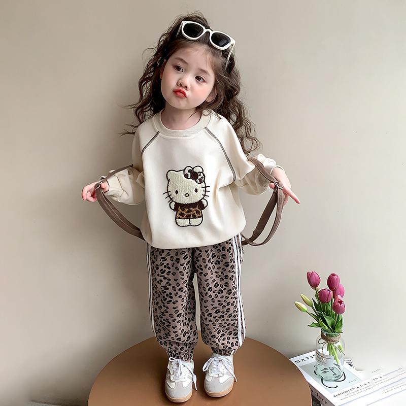 パーカー ヒョウ柄 子供服 キティちゃん キティ ベビー服 上下セット