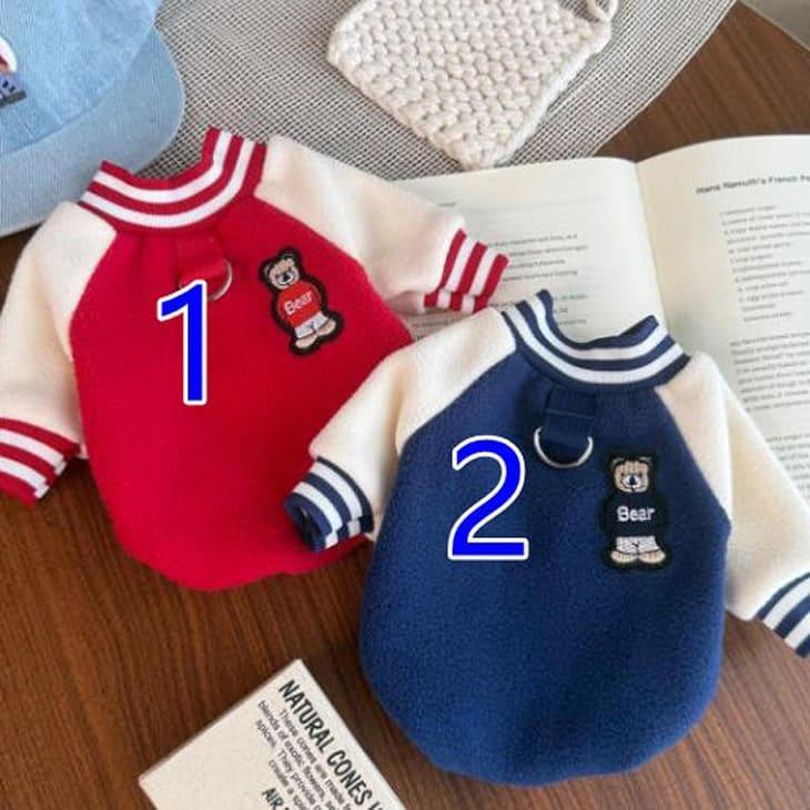 小型犬のスウェットスタジャン 赤 犬 冬服 NEW! 超かわいい！ スタジャン 秋冬 新作 スタジアム