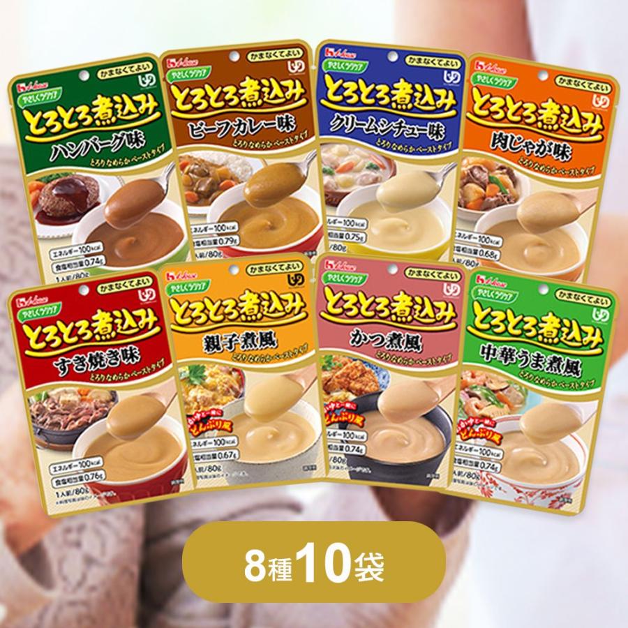 介護食　ハウスギャバン　やさしくラクケア　とらとろ煮込み　10種類セット ハウスギャバン やさしくラクケア とろとろ煮込み シリーズ 食べ比べ