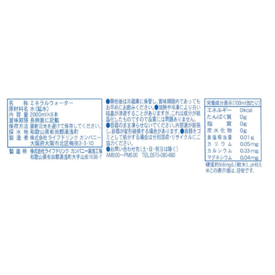 和歌山 湯浅の水 2L x 6本｜utopia-style｜02