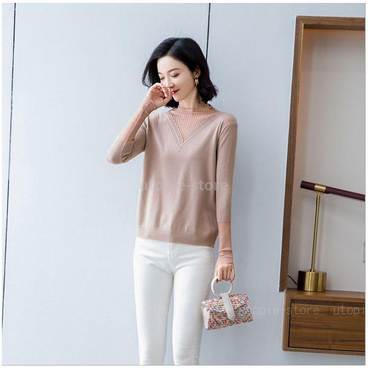 セーター レディース ニット 秋冬 40代 30代 韓国風 長袖 セーター ハイネック トップス 大きいサイズ あったか ゆったり 大人 可愛い おしゃれ ピンク 白 黒 紫 超安い