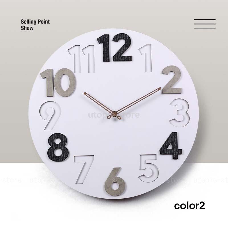 無料発送 壁掛け時計 掛け時計 おしゃれ ウォールクロック クロック インテリア 木製 時計 壁掛け モダン 北欧 新築祝い 透かし ギフト 電池 静音 30 40cm 5color Heartlandgolfpark Com