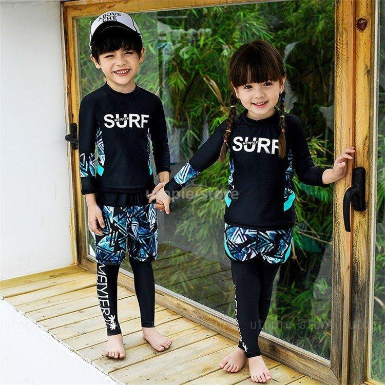 最大40 Offクーポン キッズ 水着 男の子 トランクス 子供水着 女の子 こども 子供用 セパレート 3点セット ジュニア 長袖 ラッシュガード フィットネス ベビー水着 Cisama Sc Gov Br