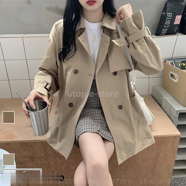 スプリングコート レディース トレンチコート 春 コート トレンチ オフィス アウター 秋 春コート レトロ スタイリッシュ 秋コート 通勤 お洒落 人気のファッションブランド