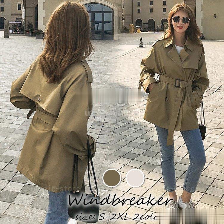 トレンチコート レディース 40代 ミディアム丈ジャケットカーキ スプリングコート 春コート 薄手アウター 秋服 韓国風 バーカー 30代 50代 大きいサイズ いよいよ人気ブランド