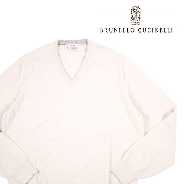 並行輸入品 52 Utsubo Cucinelli 52 Cucinelli Stock ブルネロクチネリ Brunello カシミヤ100 ファッション ホワイト ニット 秋冬 大きいサイズ Brunello Musa Vネックセーター 白 メンズ
