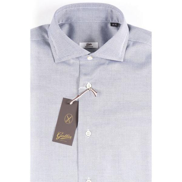 GALLIA（ガリア） 長袖シャツ GA5B15 ホワイト x ブラック 41 21444 【A21447】 GA5B15