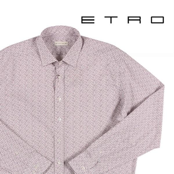 ETRO（エトロ） 長袖シャツ 12908 ホワイト x パープル 43 【A22091】 / 大きいサイズ :22091-43:Utsubo