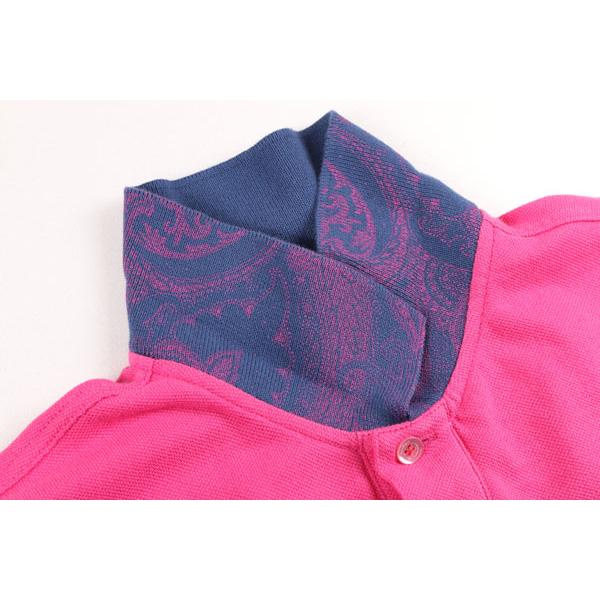 ETRO（エトロ） 半袖ポロシャツ 1Y040 9583 ピンクxネイビー M 22097 
