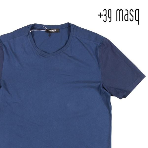 +39 masq（マスク） Uネック半袖Tシャツ T7004 ネイビー L 22770nv 【S22776】｜utsubostock