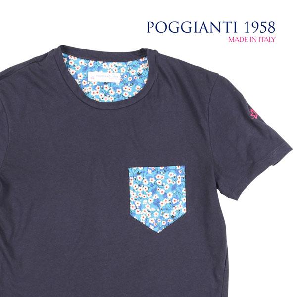 POGGIANTI 1958（ポジャンティ 1958） Uネック半袖Tシャツ 961E20-03 ネイビー M 22993 【S22994】｜utsubostock