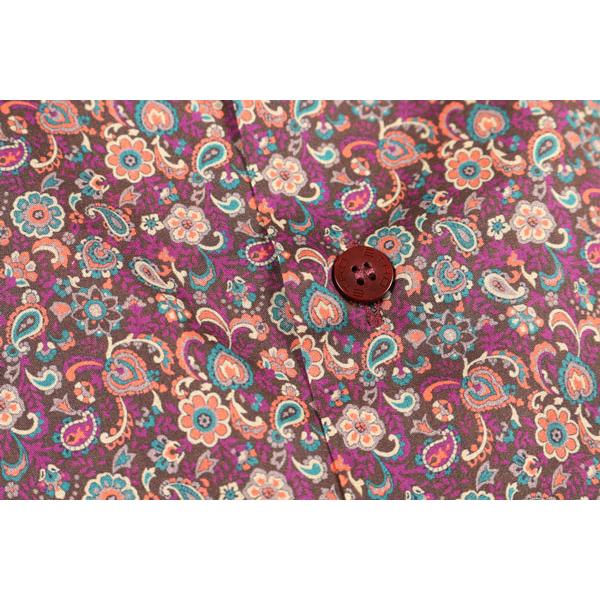ETRO（エトロ） 長袖シャツ 1K094 ワインレッドxマルチカラー 42 25202