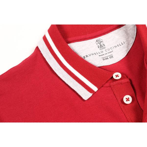 限定販売の価格 BRUNELLO CUCINELLI（ブルネロクチネリ） 半袖ポロシャツ M0T638327 レッド L 25551rd 【S25554】