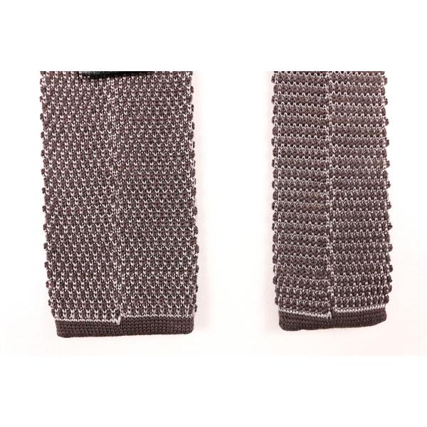 Brioni （ブリオーニ） ネクタイ TRICOT TIE 150X6 ブラウンxシルバー