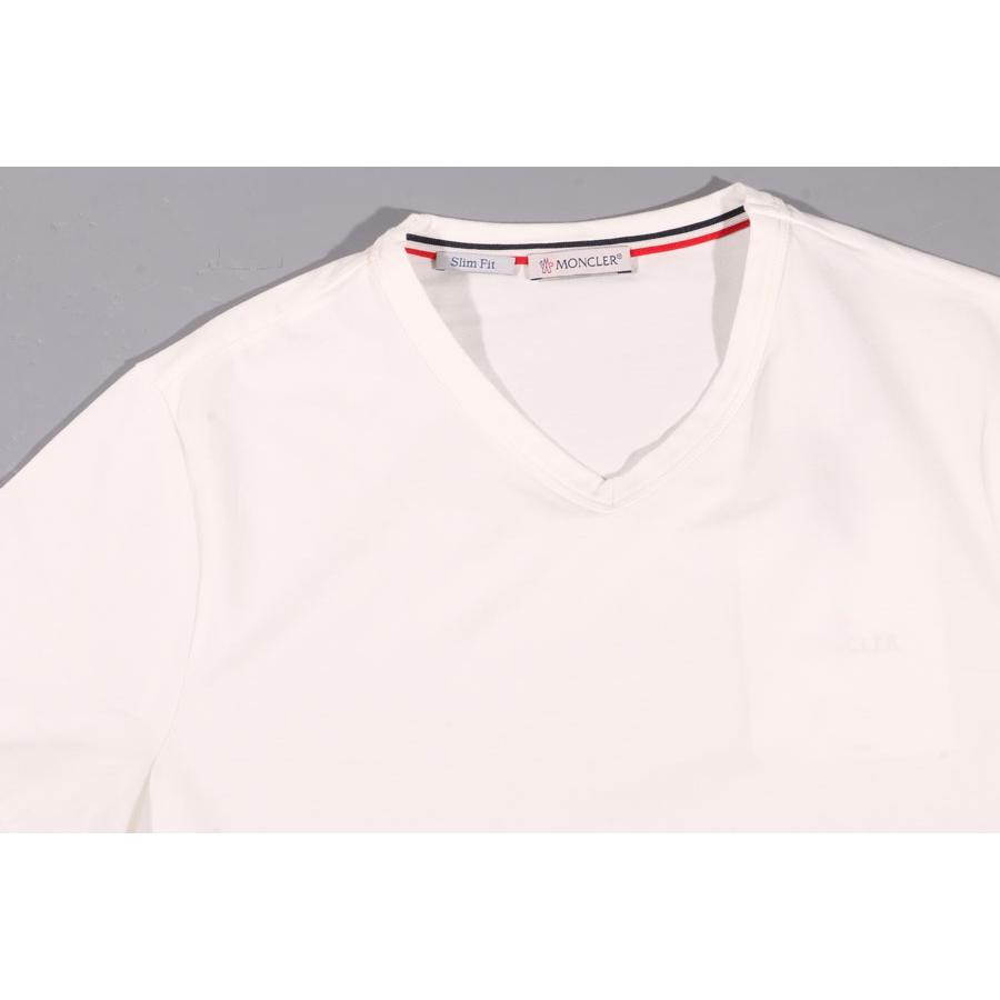 Moncler（モンクレール） Uネック半袖Tシャツ H10918C0001487296 ホワイト S 【S30081】｜utsubostock｜02