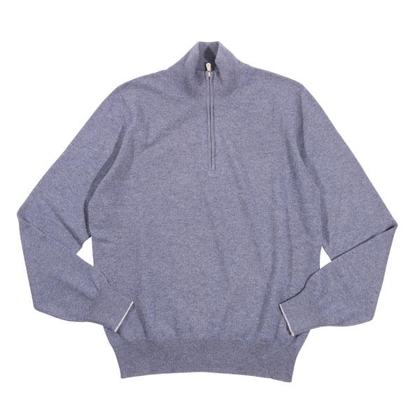 BRUNELLO CUCINELLI（ブルネロクチネリ） ハイネックセーター M2200124 ブルー 44 30336bl 【W30340】の画像