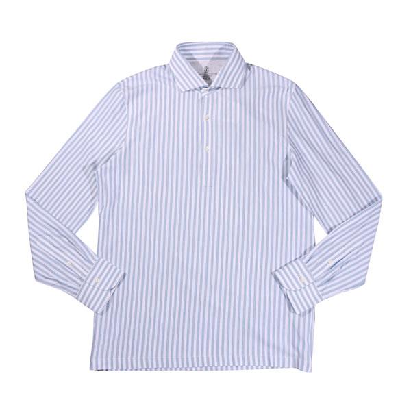 ブルネロクチネリ　長袖　シャツ　M ライトブルー BRUNELLO CUCINELLI （ブルネロクチネリ） 長袖シャツ MTS733914