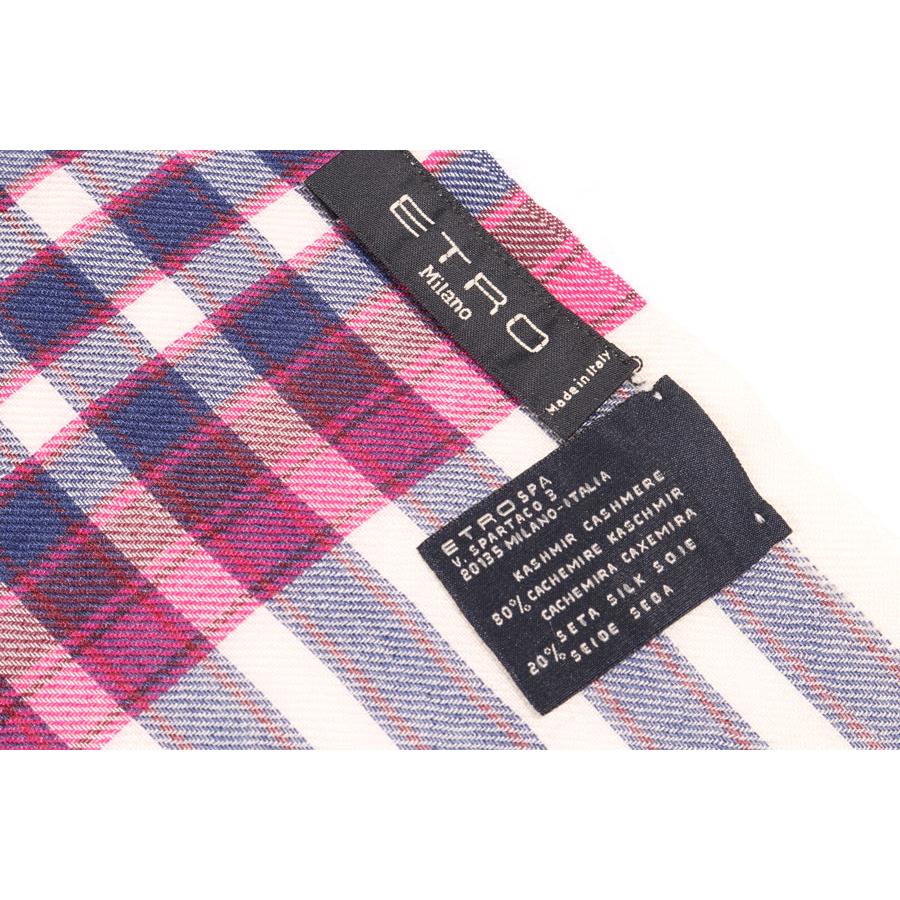 ETRO（エトロ） ストール 13983/9402 ネイビーxピンク 【A30503