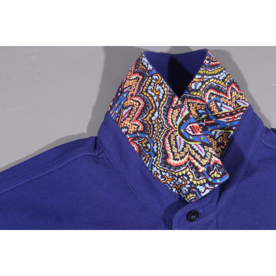 新品　未使用　エトロ ETRO 花柄 半袖ポロシャツ XXL ブルー 総柄 美品 新品 未使用 エトロ ETRO 花柄 半袖ポロシャツ XXL ブルー 総柄 美品