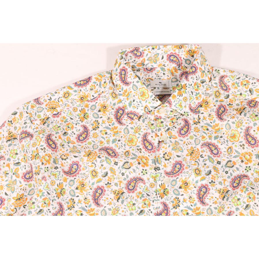 ETRO（エトロ） 長袖シャツ U11 12908 4756 イエローxホワイト 44 