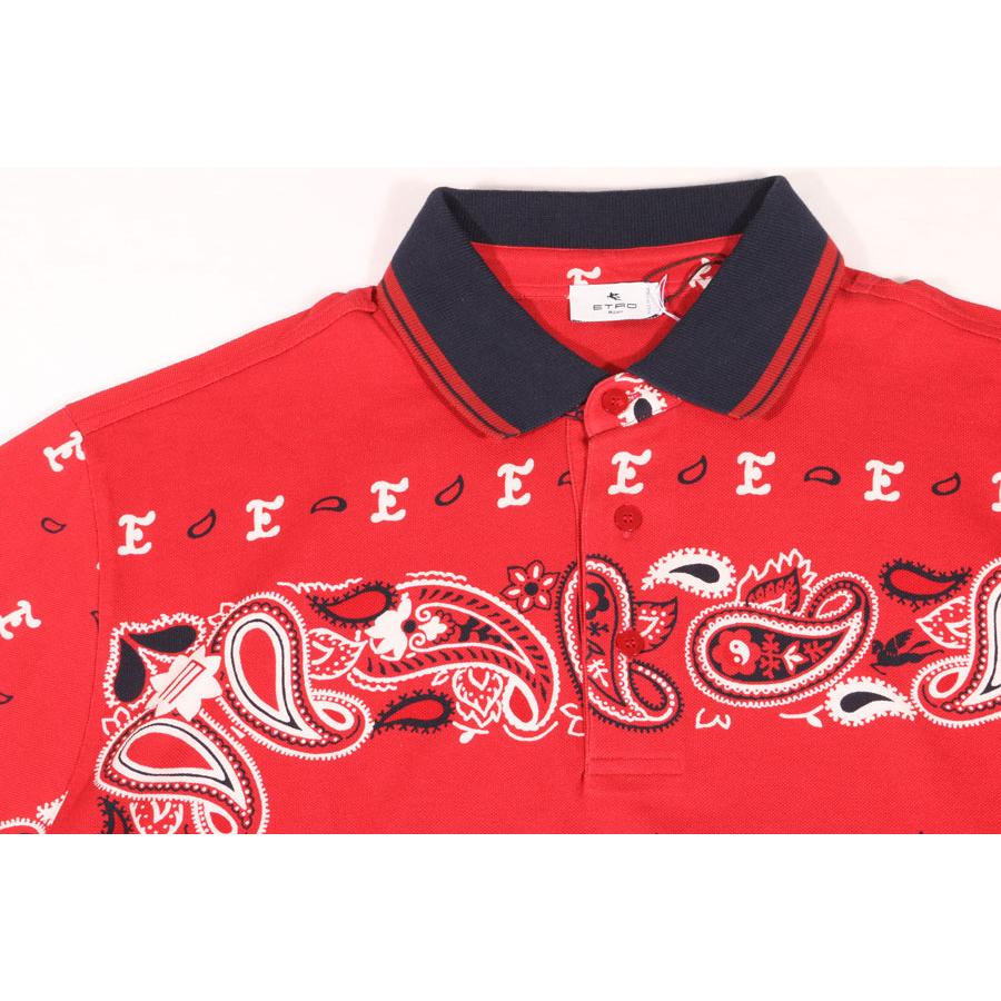 ETRO（エトロ） 半袖ポロシャツ U12 1Y800 4052 レッドxブラック XXL 
