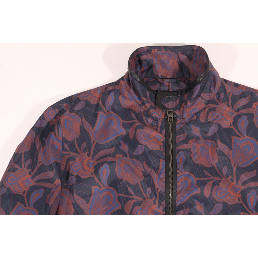 ETRO エトロ ネイビー ブルゾン レザー&ニット ETRO（エトロ） ブルゾン 1S171/4148 ネイビーxブラウン M 【W32197 ジャケット・アウター