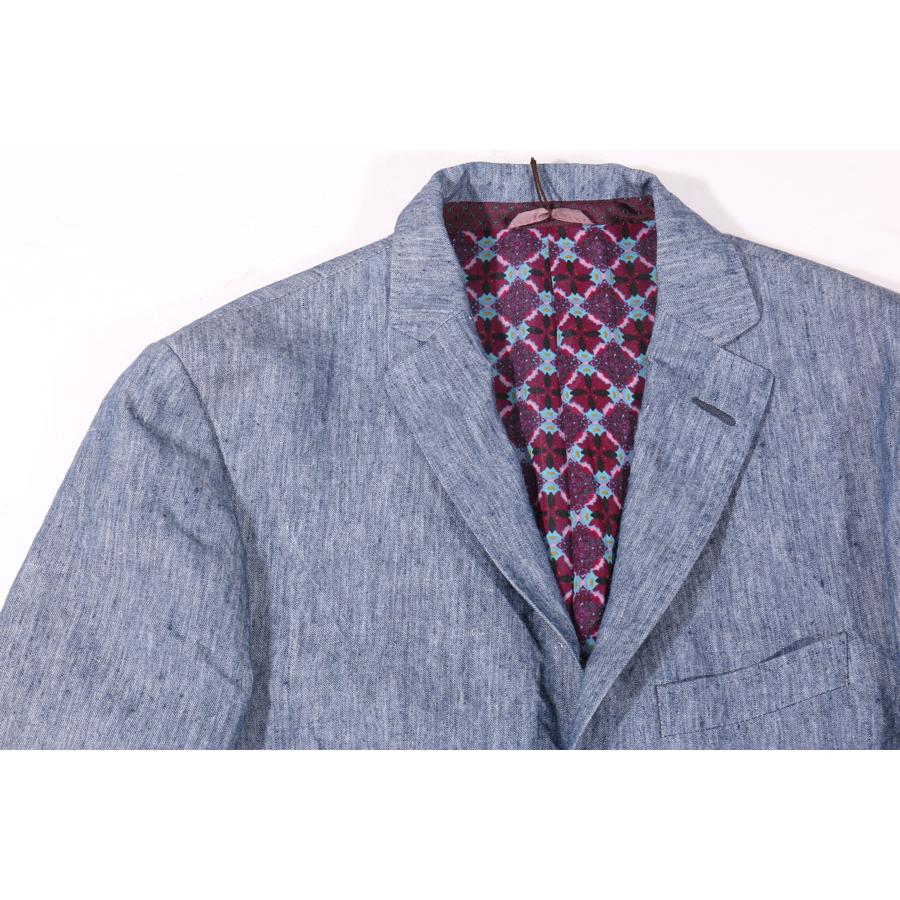 【美品】ETRO テーラードジャケット サイズ48 刺繍入り ETRO（エトロ） ジャケット 131 U1187 112510 00103 ブルー 48