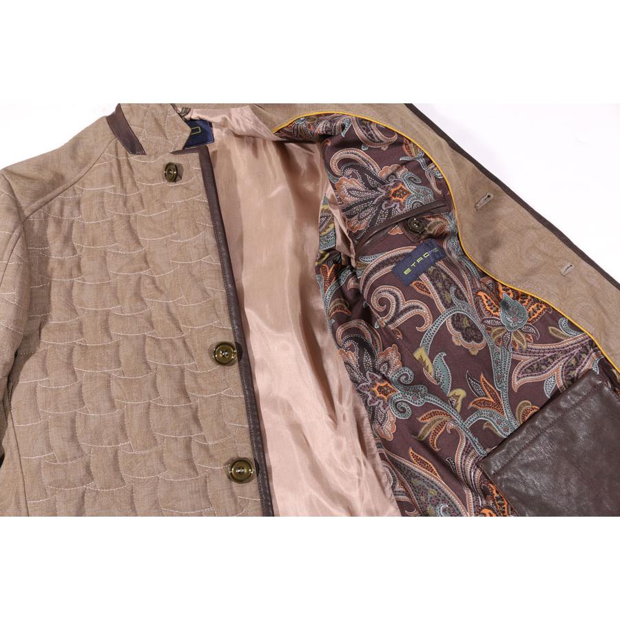 ETRO （エトロ） キルティングジャケット 171 U1S62 451050 10103 ライトブラウン M 【W33820】の画像