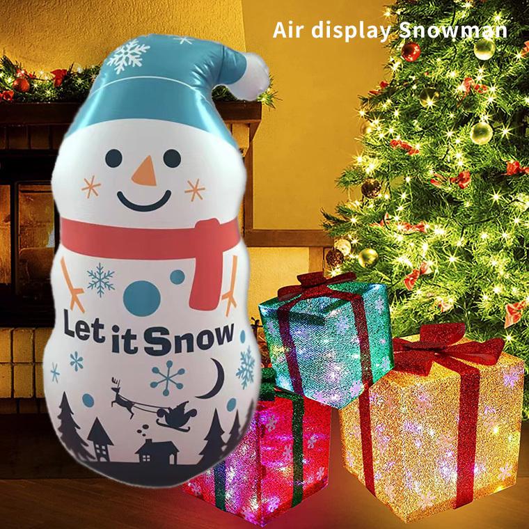 クリスマス 雪だるま スノーマン エアー 足踏み式ポンプ付き エアー
