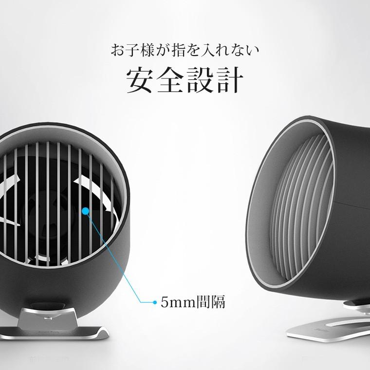 卓上扇風機 静音 パワフル 2重羽 USB 電源 風量調整 2段階 タッチ操作