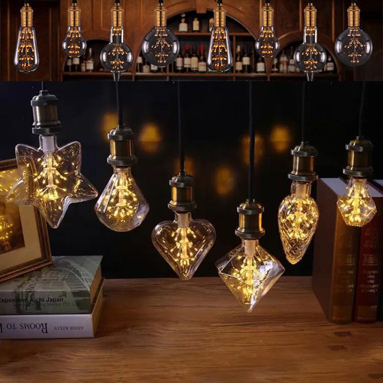 ライトバルブ ディスプレイ 9灯（E26 × 9）　什器 DENKO HOME 花火 電球 エジソン電球 エジソンバルブ ST64 バルブ