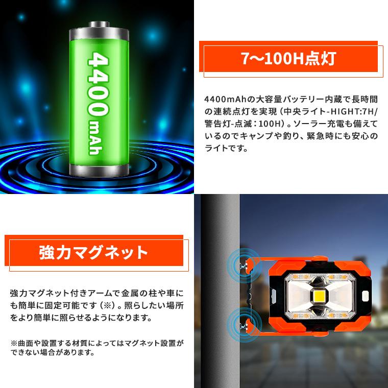 DENKO HOME ポータブル ソーラー 投光器 作業灯 ワークライト