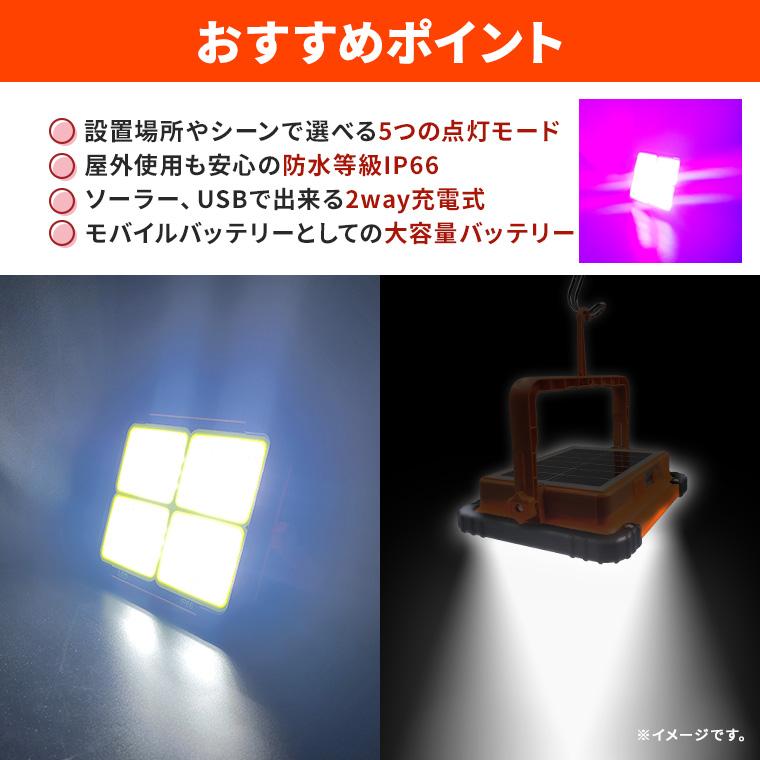 DENKO HOME（電光ホーム） LED 投光器 作業灯 ソーラーライト 防災