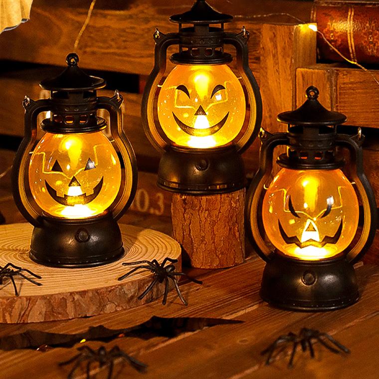 ハロウィン ライト かぼちゃ ランタン 置物 高さ12.6cm 光る LED