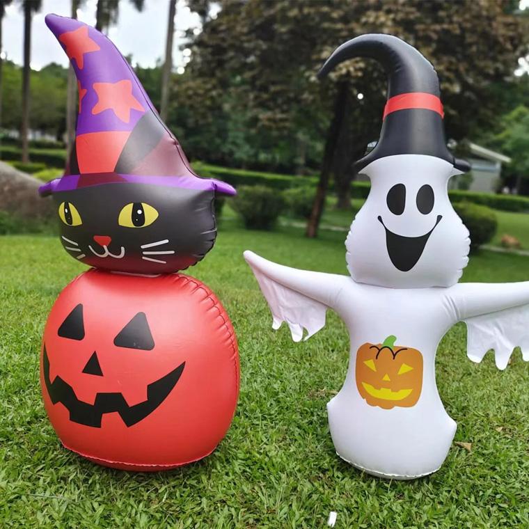 インフレータブル エアーディスプレ 光る 黒猫 かぼちゃ パンプキン