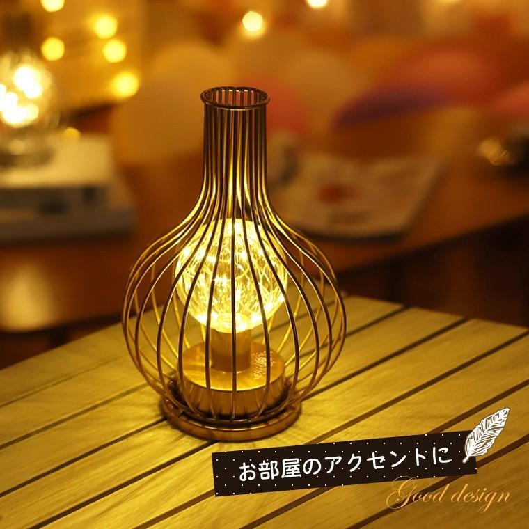 DENKO HOME テーブルランプ アンティーク デカンタ型 USB 電池式