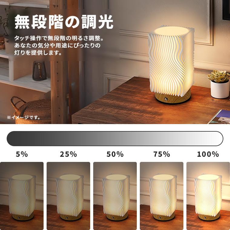 DENKO HOME（電光ホーム） ナイトライト ベッドサイドランプ 波状