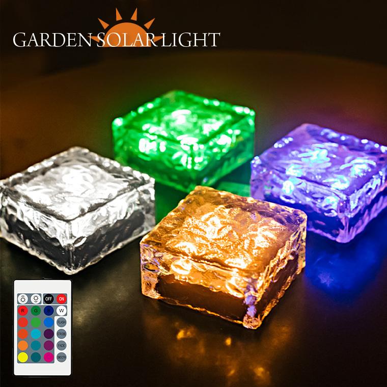 DENKO HOME（電光ホーム） ガーデンライト ソーラー ガラス キューブ