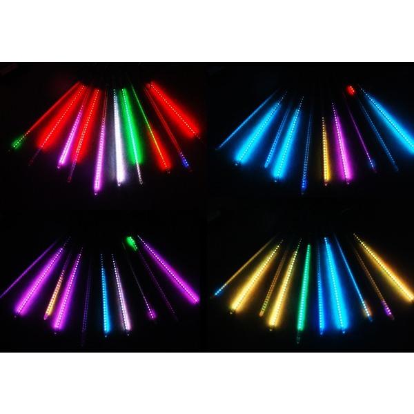 イルミネーションライト 屋外 LED スノーフォール マルチカラー 80cm 10本 防水 クリスマスの画像