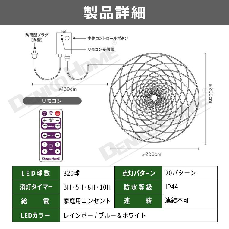 DENKO HOME（電光ホーム） イルミネーション 屋外用 ネットライト 円形