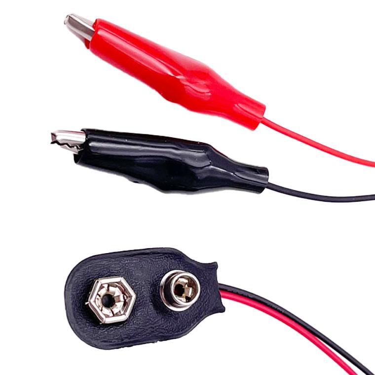 DENKO HOME（電光ホーム） 9V バッテリースナップ ワニ口クリップ 付き