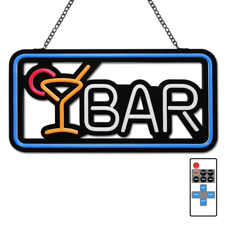 ネオンサイン Bar 吊り下げタイプ 横60 厚み3 縦30cm コンセント式 リモコン付属 室内用 アメリカン雑貨 Led 看板 ネオン管 店舗用 Ksgo N C 電光ホーム 通販 Yahoo ショッピング