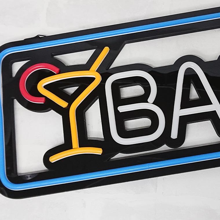 DENKO HOME ネオンサイン BAR 吊り下げタイプ 横50×厚み3×縦25cm