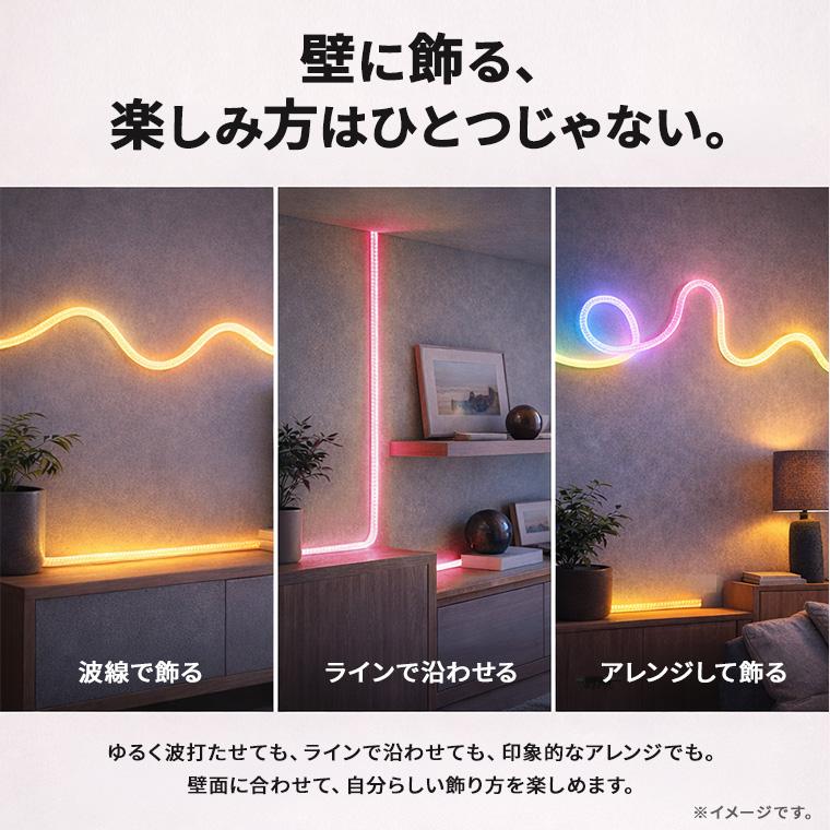 ロープライト LED ネオン おしゃれ インテリア works DENKO HOME（電光ホーム） LEDネオンロープライト 5m 編み込みロープ