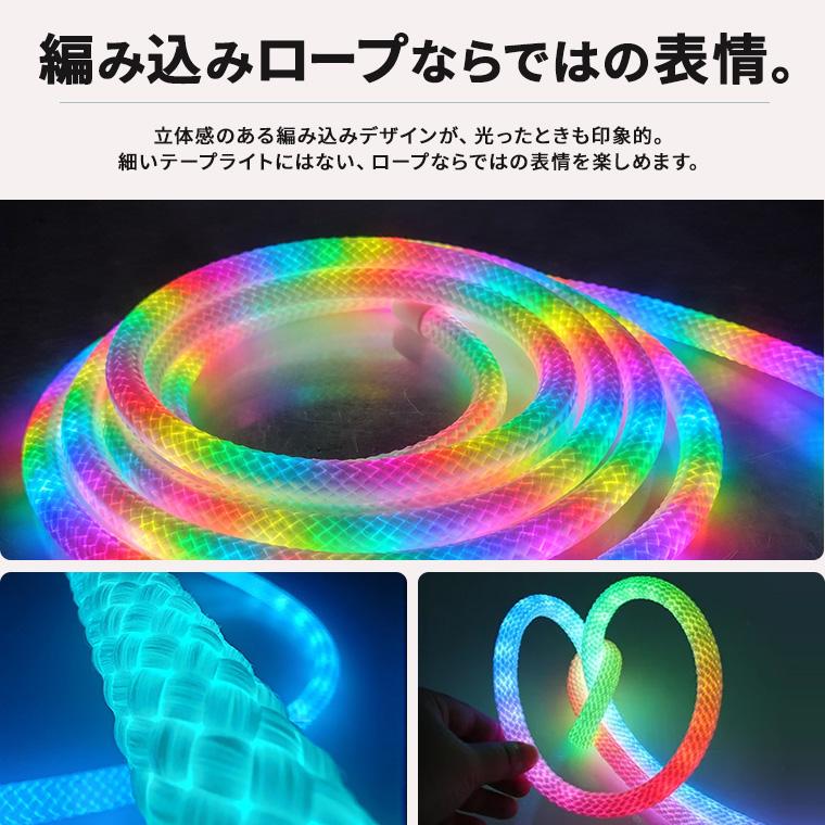 DENKO HOME（電光ホーム） LEDネオンロープライト 5m 編み込みロープ