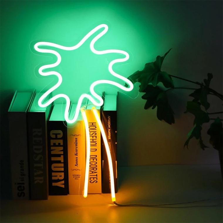 DENKO HOME（電光ホーム） LED ネオンサイン ヤシの木 ココナッツ USB