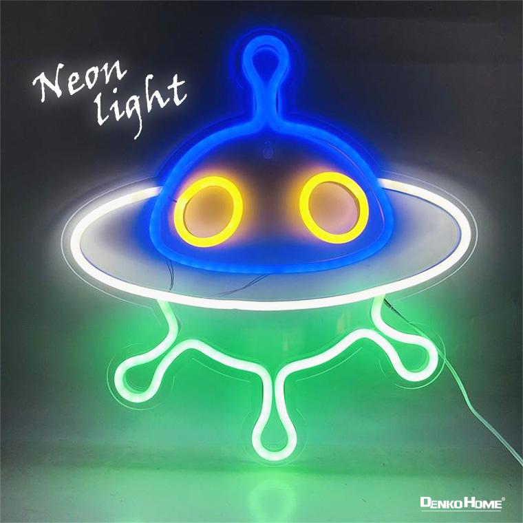 DENKO HOME（電光ホーム） LED ネオンサイン UFO 宇宙人 星人 宇宙船