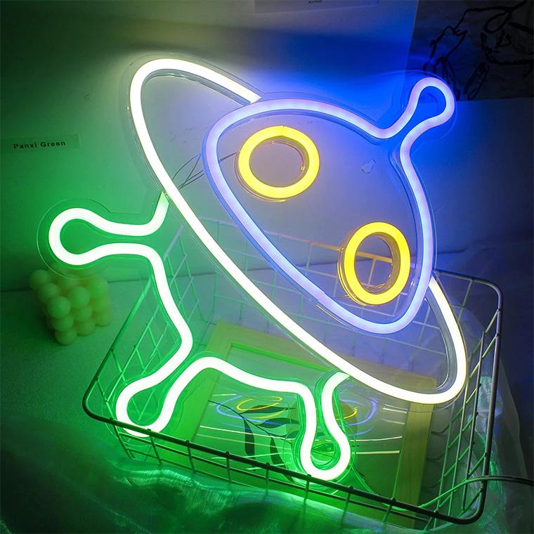 ネオンサイン　ネオン管　宇宙人　ハロウィン　パーティー装飾　オーダーメイド DENKO HOME（電光ホーム） LED ネオンサイン UFO 宇宙人 星人 宇宙船