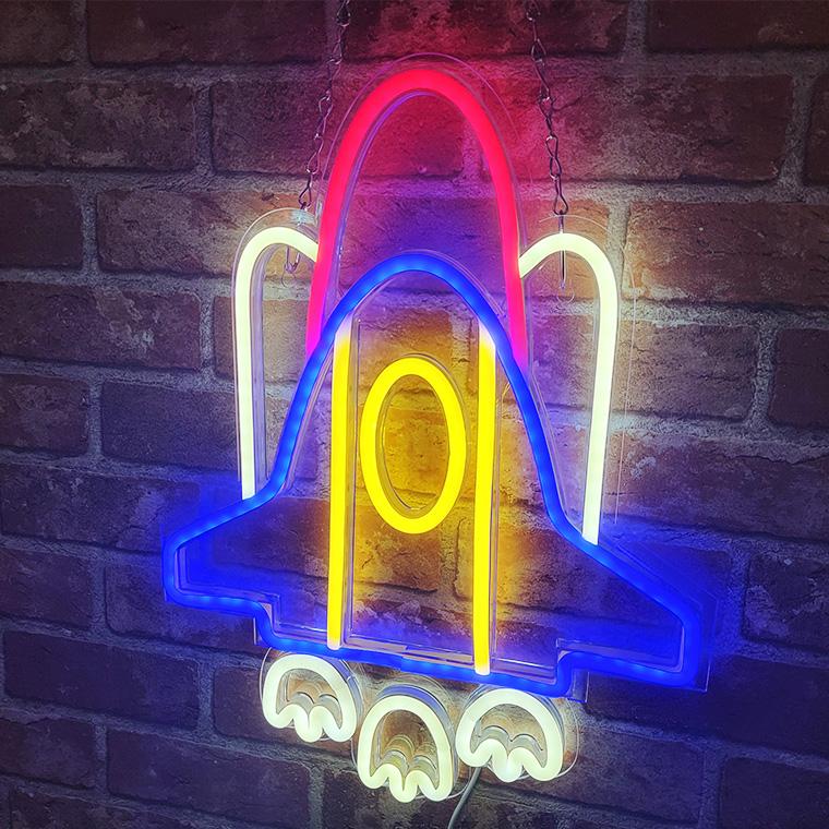 DENKO HOME（電光ホーム） LED ネオンサイン ロケット 宇宙 USB 電池
