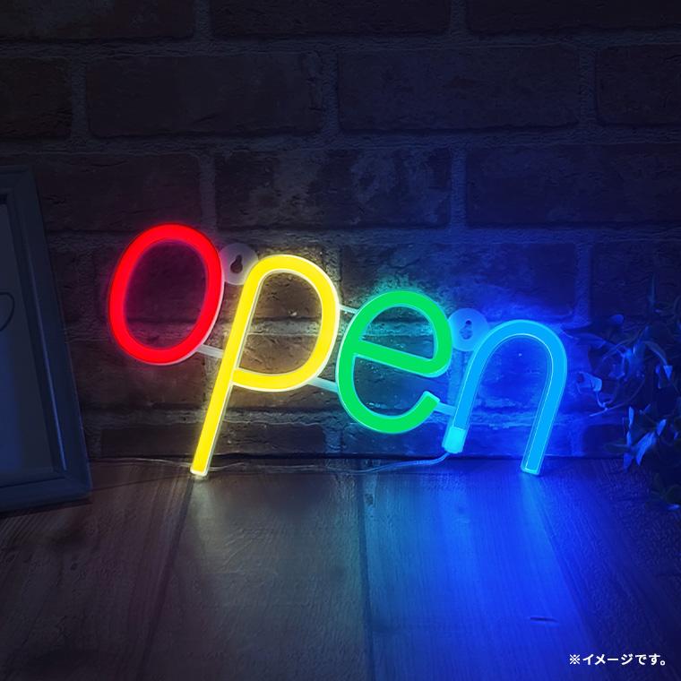 DENKO HOME（電光ホーム） LED ネオンサイン オープン OPEN 開店 USB